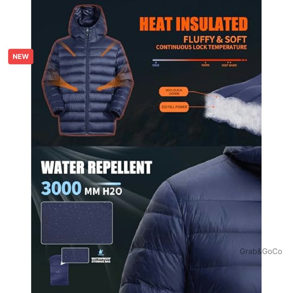 Lightweight Down Puffer Jacket Packable Water Res… - image 7